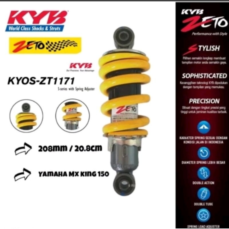 KYB SHOCKBREAKER Shock Breaker MX KING JUPITER MXKING 150 KAYABA ZETO KYOS ZT1171Y ZT 1171 Y Mono Sh