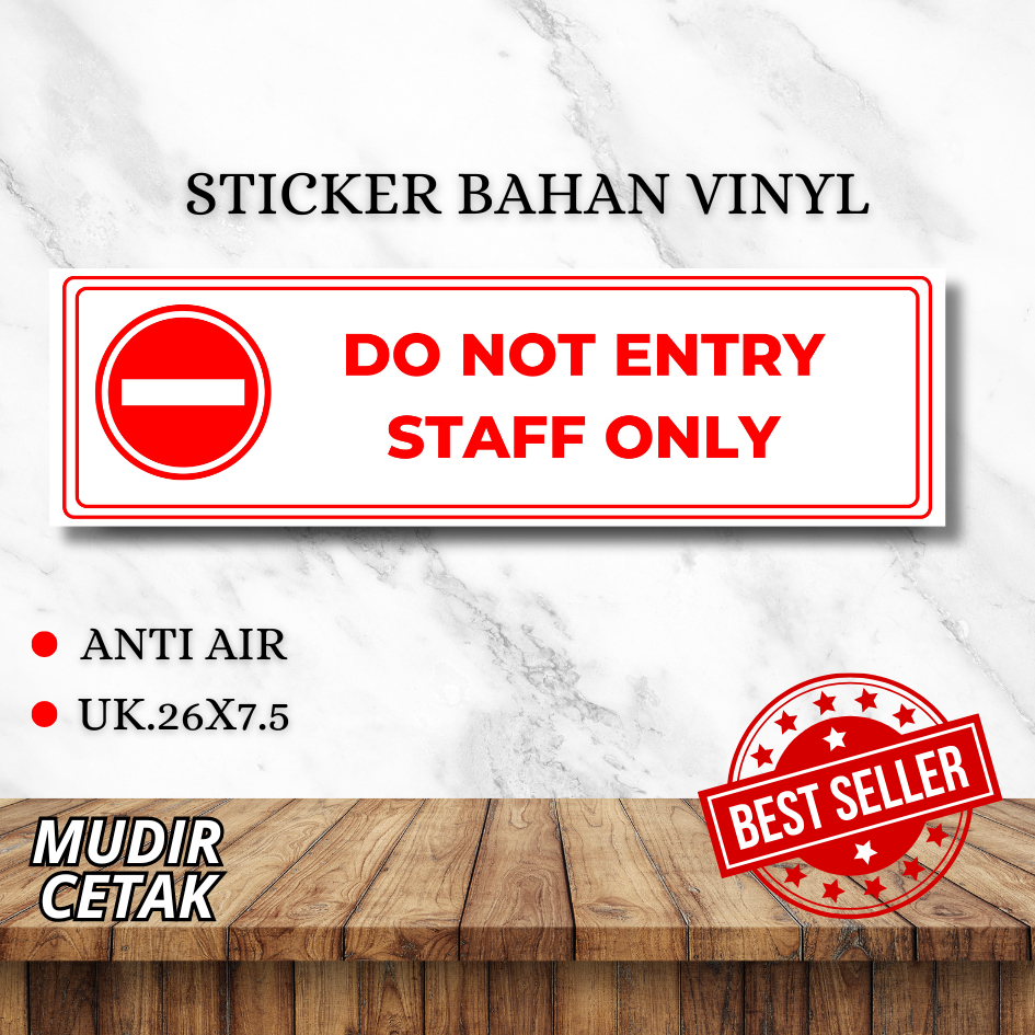 

Stiker Staff Only / Stiker Selain Karyawan Dilarang masuk / Stiker dilarang Masuk / Stiker Kantor / Stiker Pintu / Stiker Ruangan