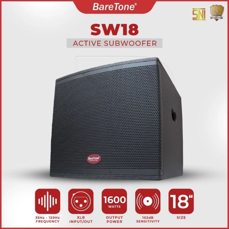 Subwoofer Aktif 18 inch BareTone SW 18 Profesional Sub Active 18" Original # Wisdom