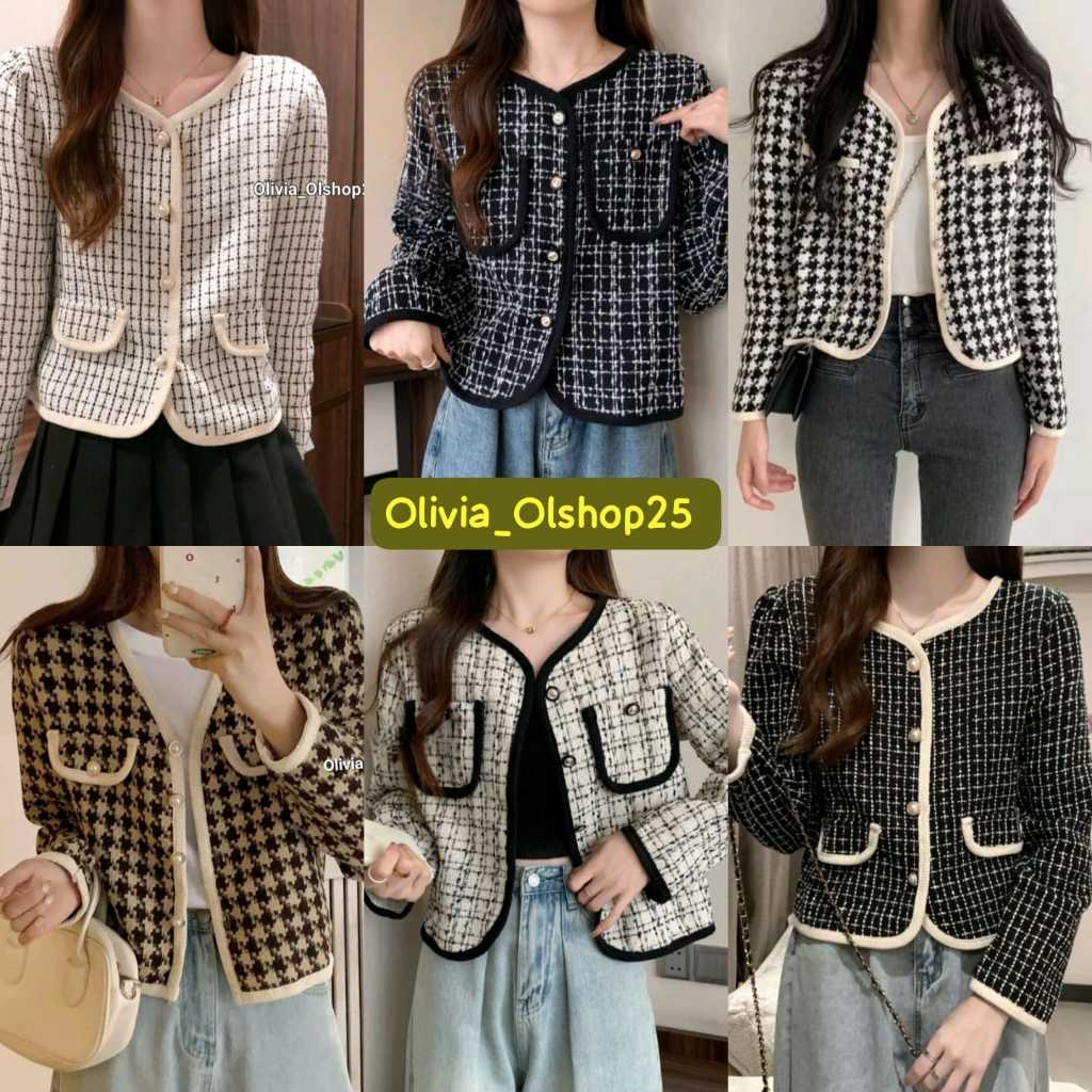 Blazer Tweed Woll Import Premium Cardigan KOREAN Style