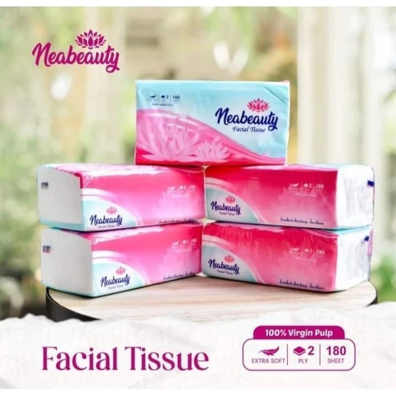 5 pcs Tissu Facial NeaBeauty 180 sheet Termurah l Tisu Wajah Lembut 180 Lembar