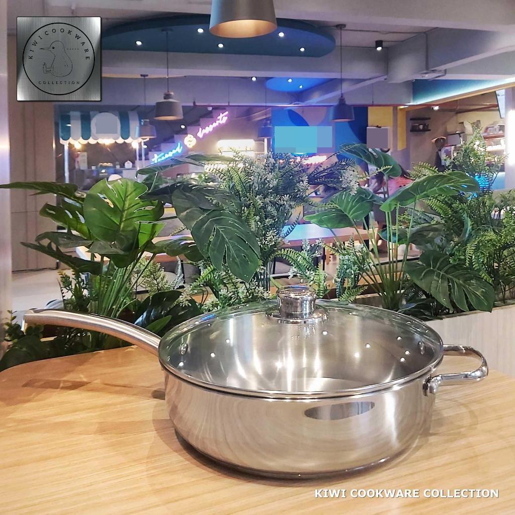 Saute Pan 28cm Panci Tutup Kaca Stainless Steel Premium Brand Tivoli LovelynaStore Kiwicookware