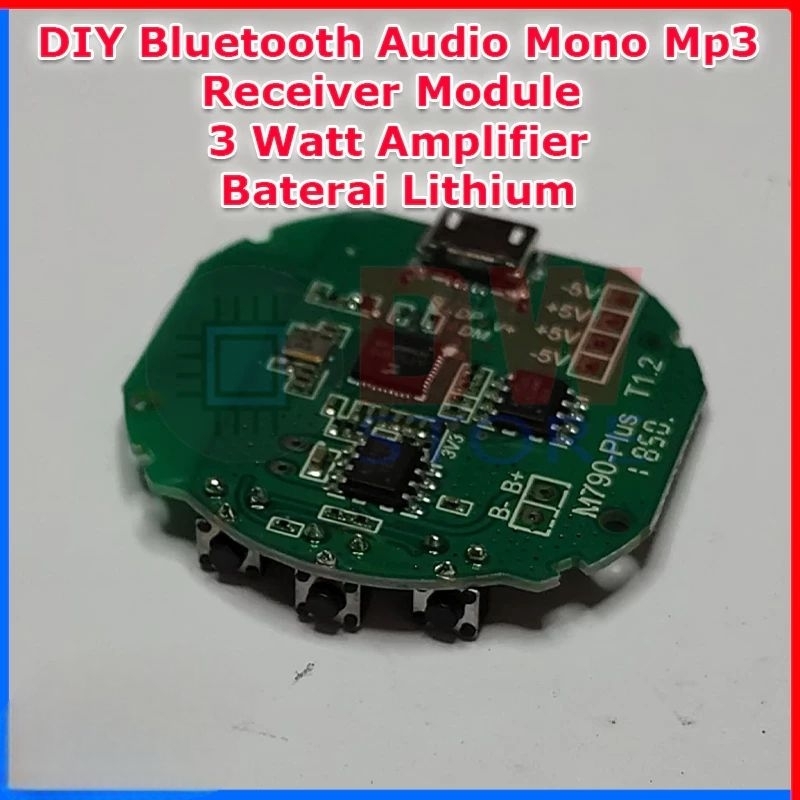 Modul Speaker Bluetooth Audio 5.0  Siap Pakai USB MP3 Player Mono 3W Amplifier Module Baterai Lithiu