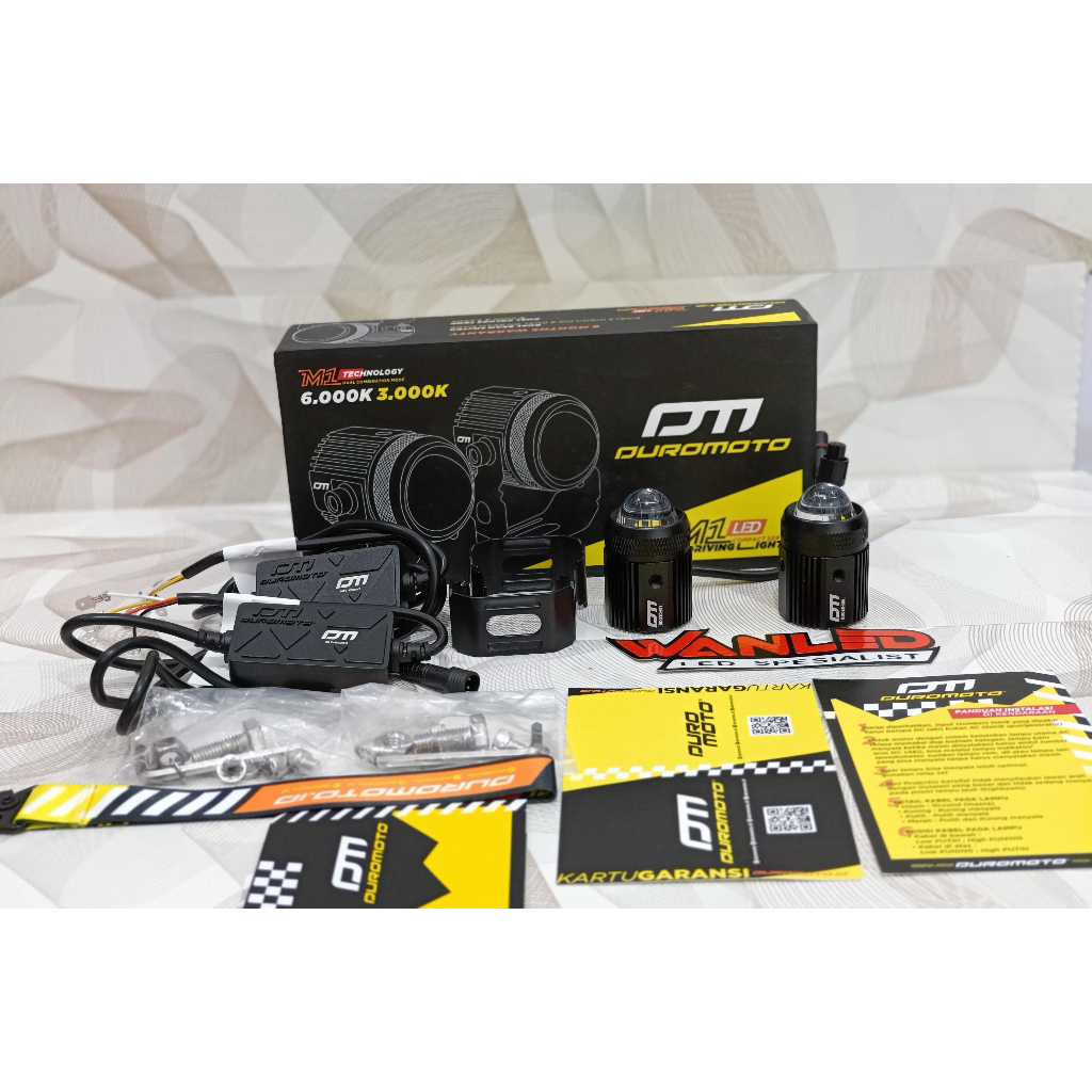 DUROMOTO M1 Lampu Led Proyektor Motor Mobil Driving Lamp