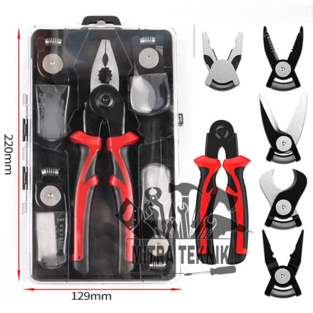 Tang Multifungsi 5 in 1 Tang kombinasi/Tang Kawat/Tang Jepit/Tang Potong TU2T