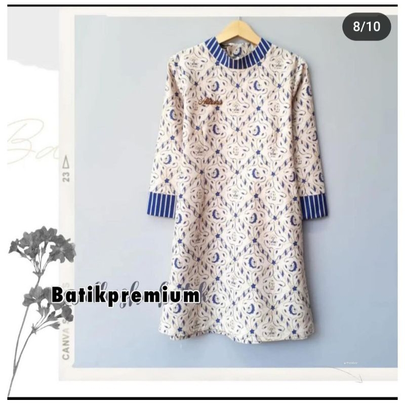 Atasan Wanita Lawasan Kombinasi Lurik Batik