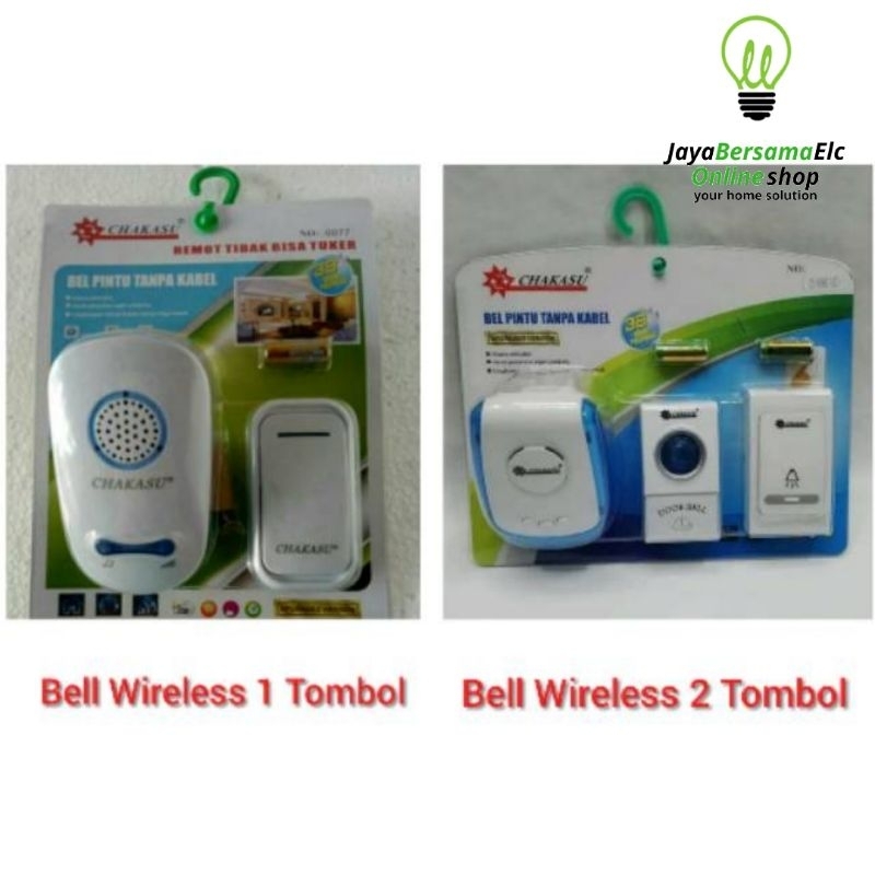 Bell Bel Pintu Rumah Wireless 1 Tombol / 2 Tombol Chakasu / Hattasu / door bell