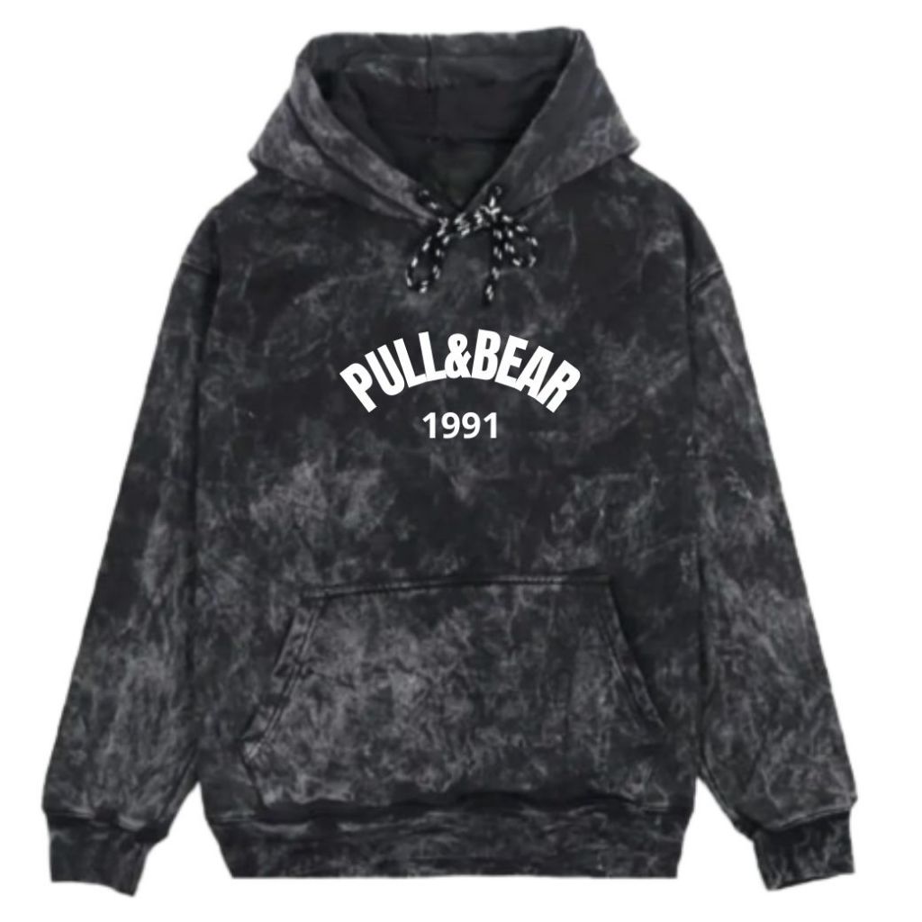 HOODIE SWEATER - JAKET HOODIE PRIA - Sweater hoodie pria PULL AND BEAR - Hoodie tiedie washing - Swe