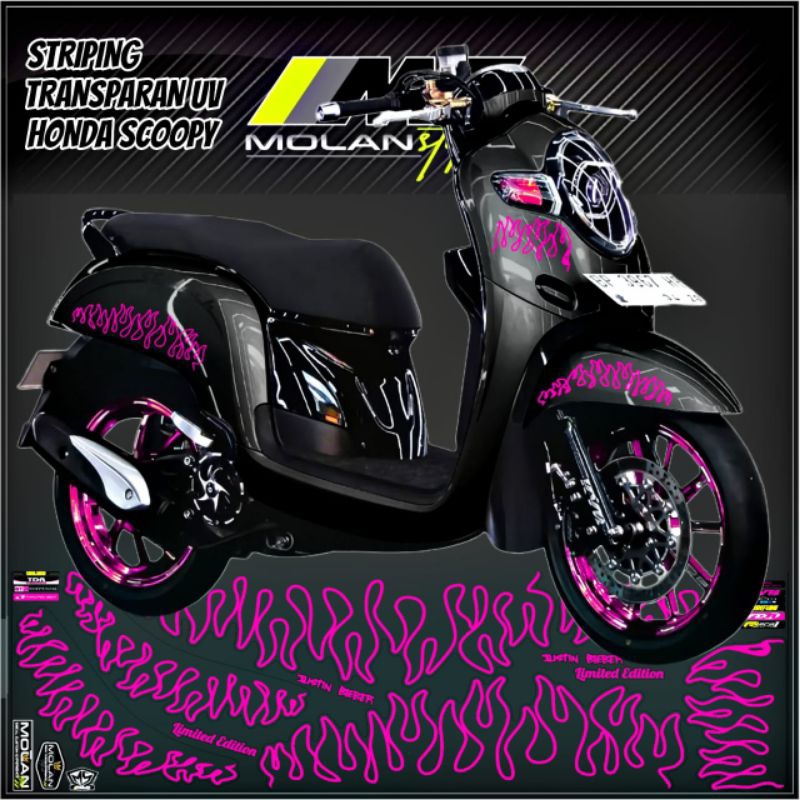 Decal Sticker Striping Variasi Transparan Uv Scoopy Api New Scoopy Api Scoopy Karbu Api Scoopy Fi Ap