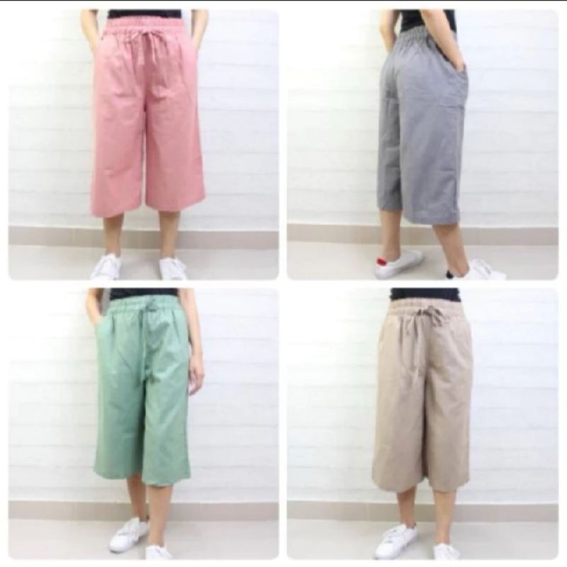 Kulot 7/8 katun rami linen size normal dan jumbo FIDELIS