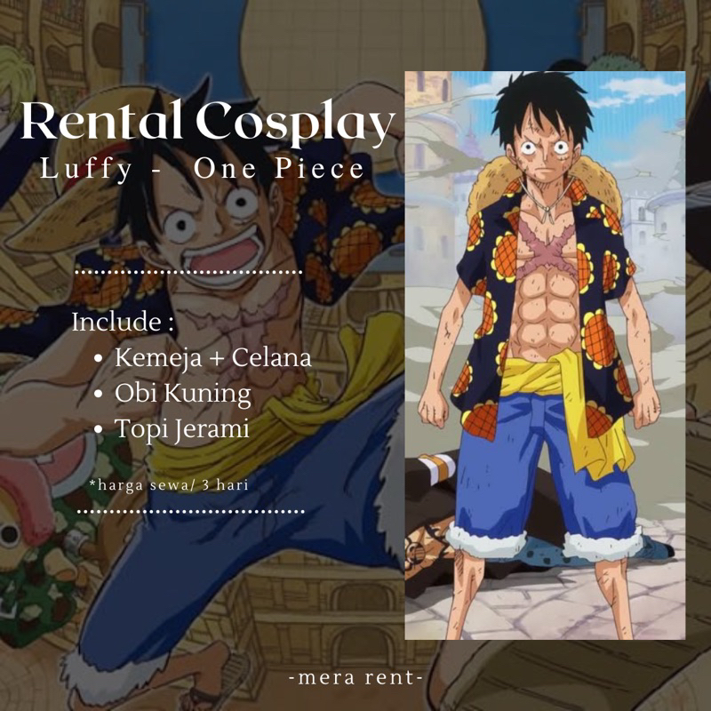 Rental Cosplay Luffy Dressrosa One Piece