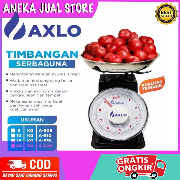 AXLO Timbangan Manual Jarum Duduk 5kg/10kg /15kg/20kg Mangkok Besi Analog Buah Sayur Daging Terbaru