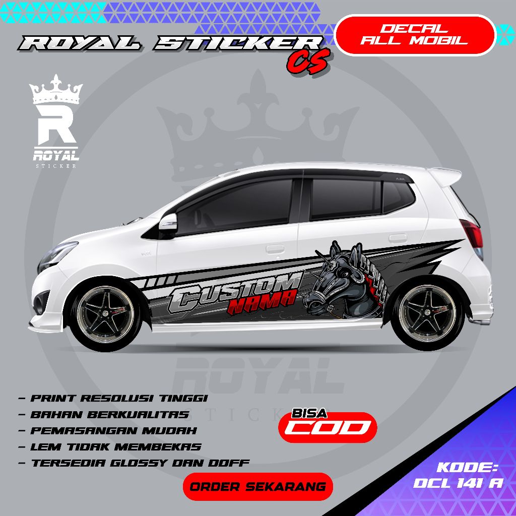 STIKER DECAL MOBIL YARIS SIGRA JAZZ AGYA DESAIN THAILOOK / STIKER DECAL MOBIL FREE CUSTOM NAMA - DCL