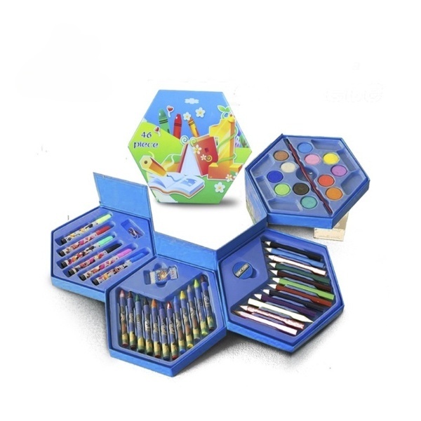 

Crayon Isi 46 pcs Cat Air Lukis Set 4 Susun Pensil Warna Alat Gambar Murah CBTZ
