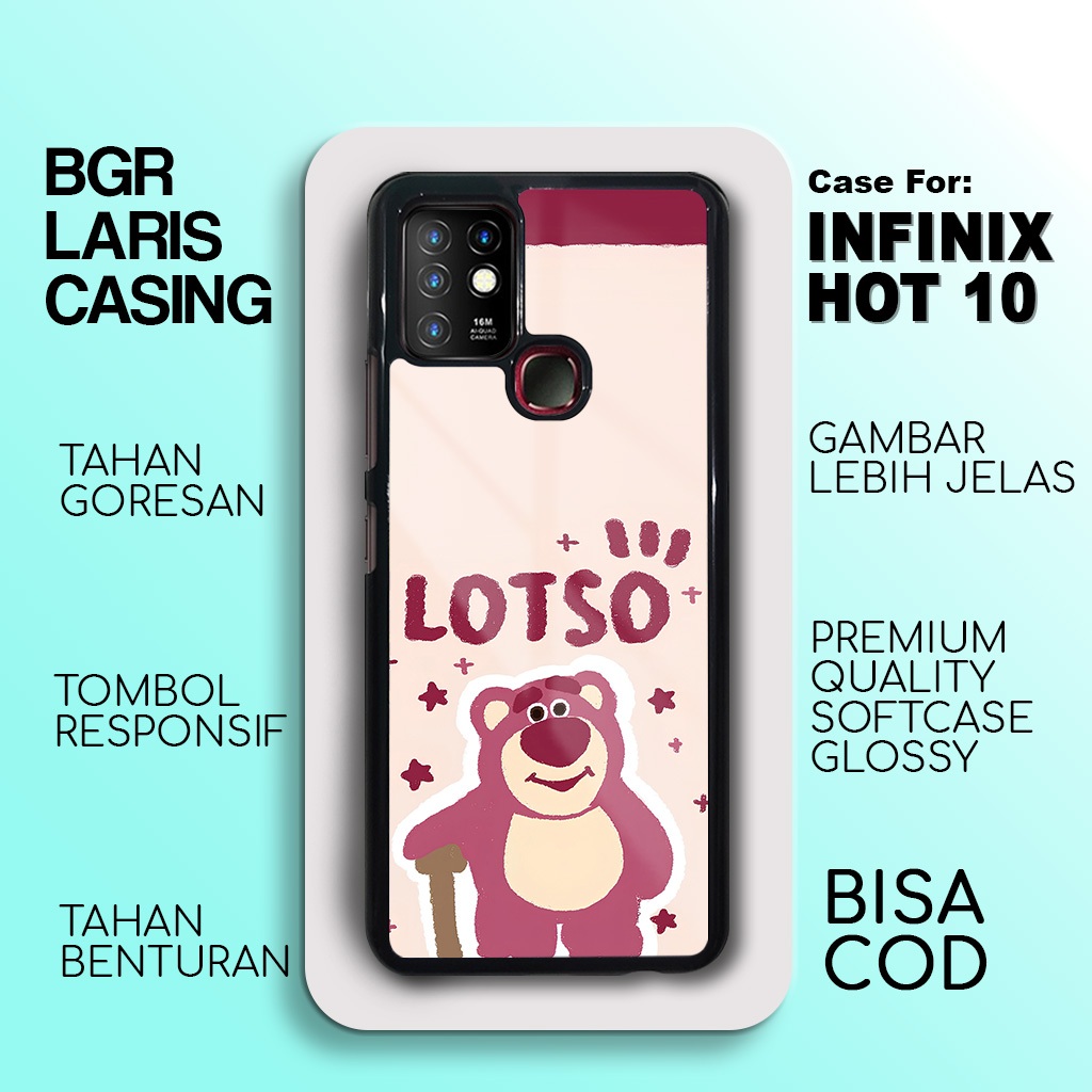 Case Infinix Hot 10 -Terbaru - Infinix Hot 10 - Motif Lotso Pink - Hardcase Premium Glossy - Softcas