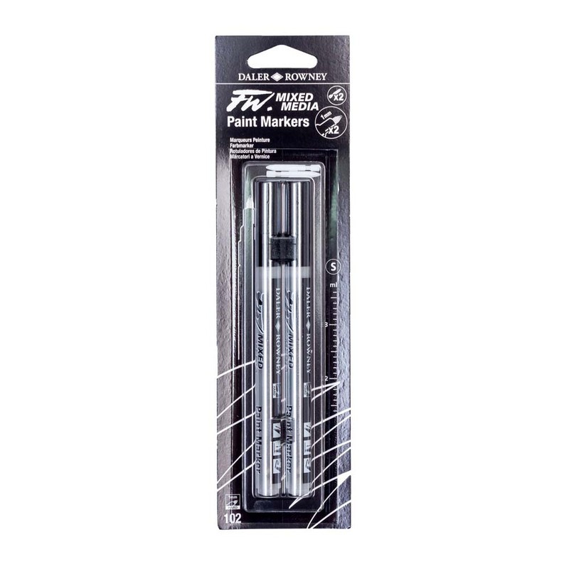 

Daler Rowney FW Marker Set 2X Small 1mm Hard Point