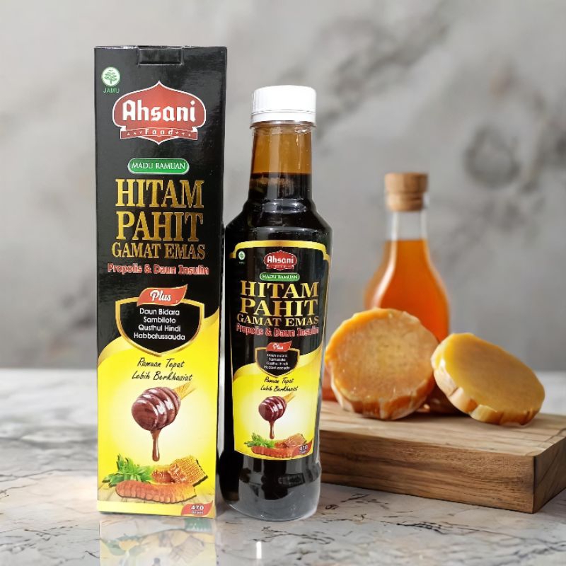 

Madu Hitam Pahit Ahsani Plus Sambiloto dan Qusthul Hindi