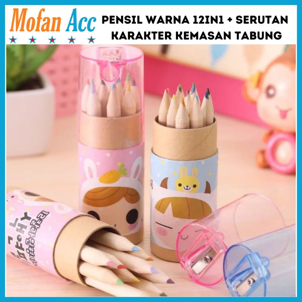 

Pensil Warna 12in1 + Serutan Karakter Kemasan Tabung / Color Pencils Set 12 Warna Alat Menggambar Dan Mewarnai Pencil Colours Coloring Gambar Hadiah Kado Ulang Tahun Anak Unik Lucu Souvenir Goody Bag