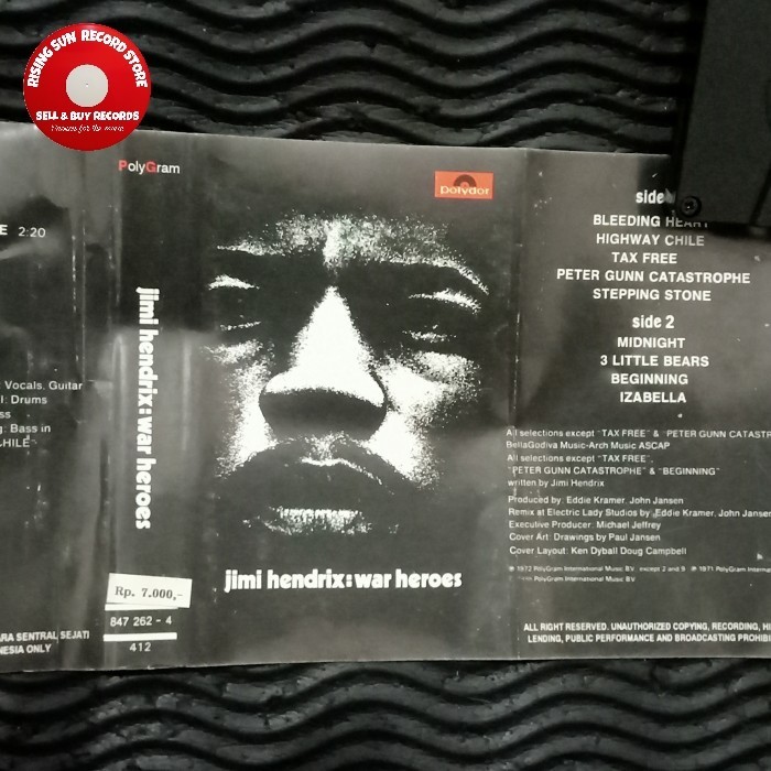 Kaset tape pita Jimi Hendrix - War Heroes - blues