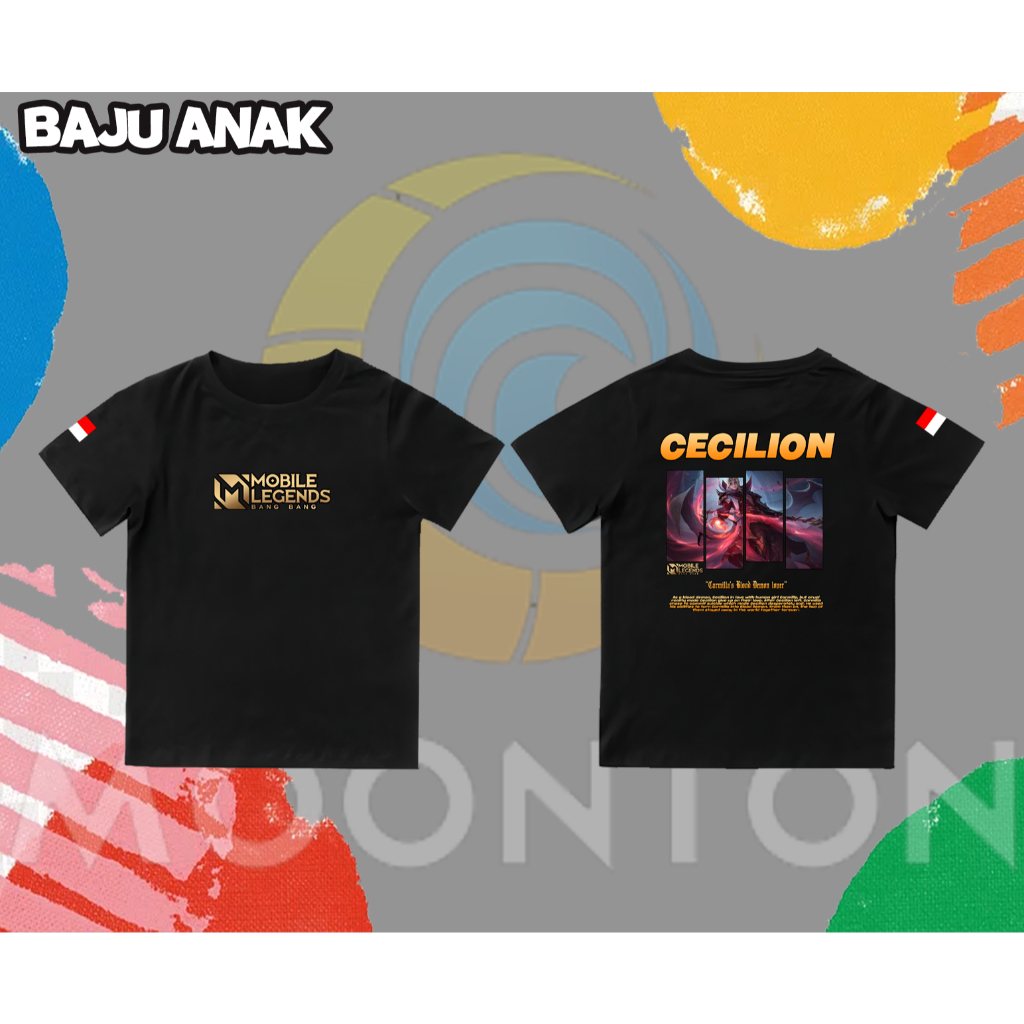 [Bisa COD] Kaos Anak Motif Mobile Legends Bang Bang Original Merchandise | Kaos Katun 24s Asli | Baj