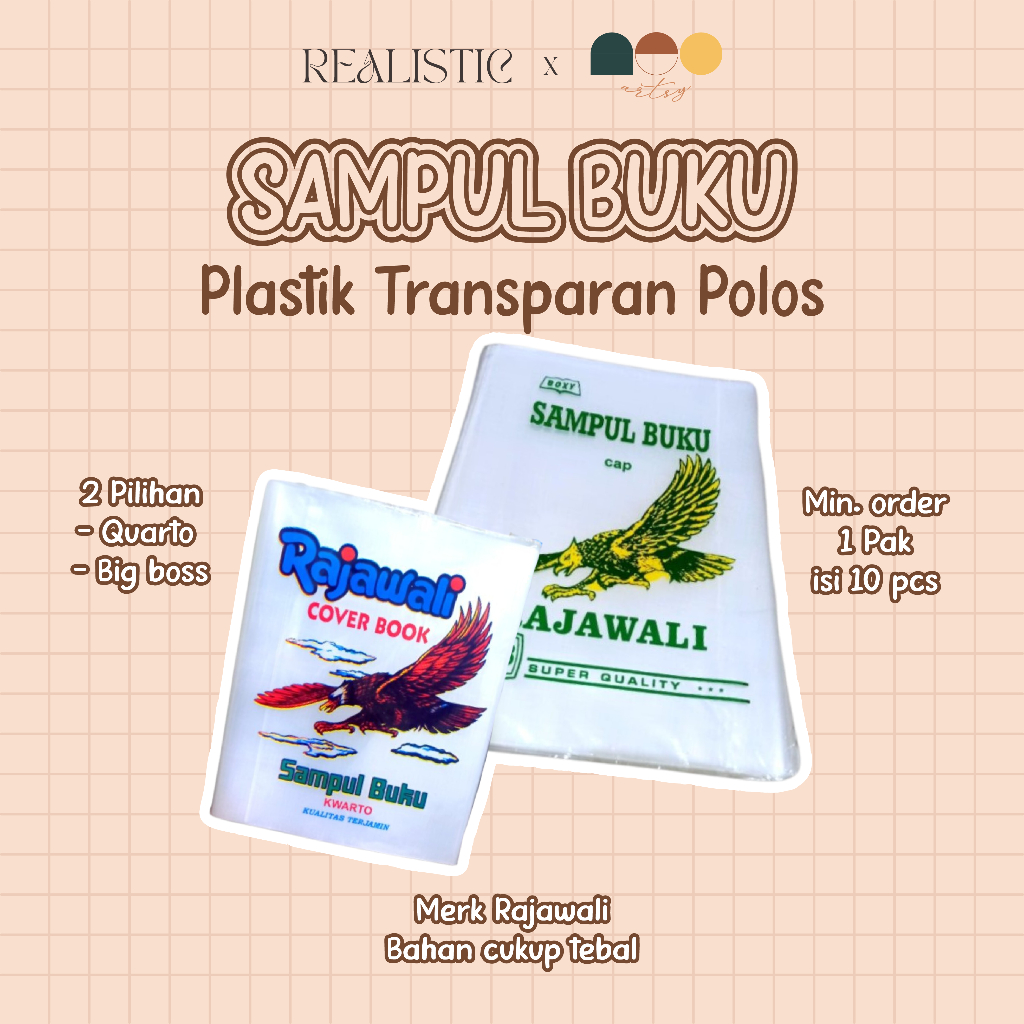 

Sampul Buku Plastik Transparan Quarto / Boxy / Bigboss Rajawali 10 Lembar