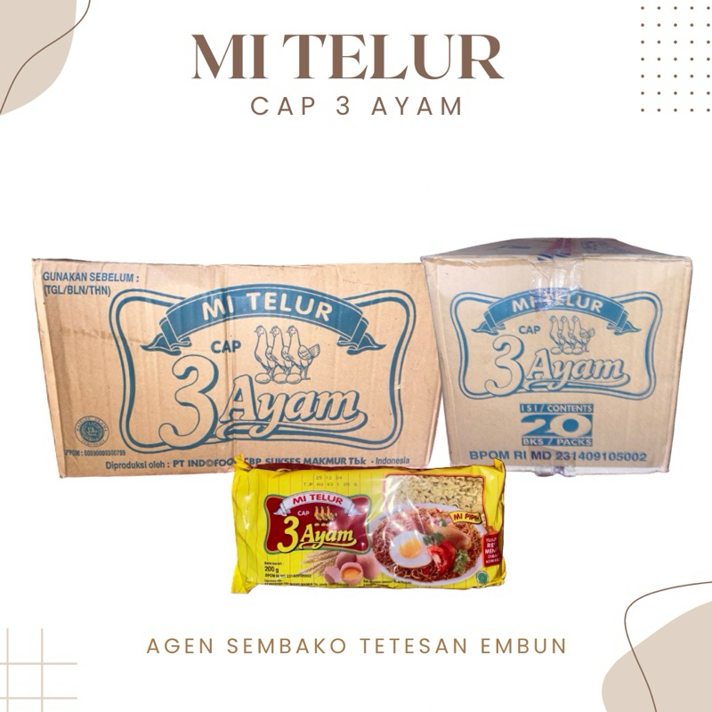 

mie telur 3 ayam 1 dus isi 20pcs 200gr