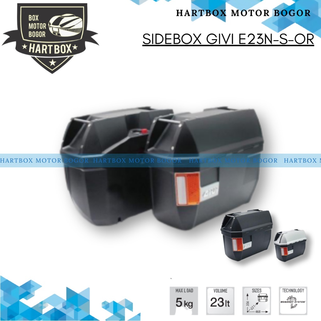 SideBox Givi E23N-S_OR | Box Motor Samping Givi E23 | Pusat Box Motor Bogor Benelli CB500 CB150 Bene