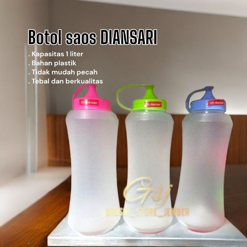 Botol saos kecap mayones diansari 1 liter - plastik tebal grosir