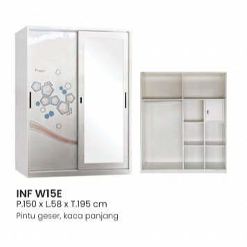 Lemari / Lemari Pakaian Besi / Lemari Pakaian Besi 2 Pintu SLIDING JUMBO