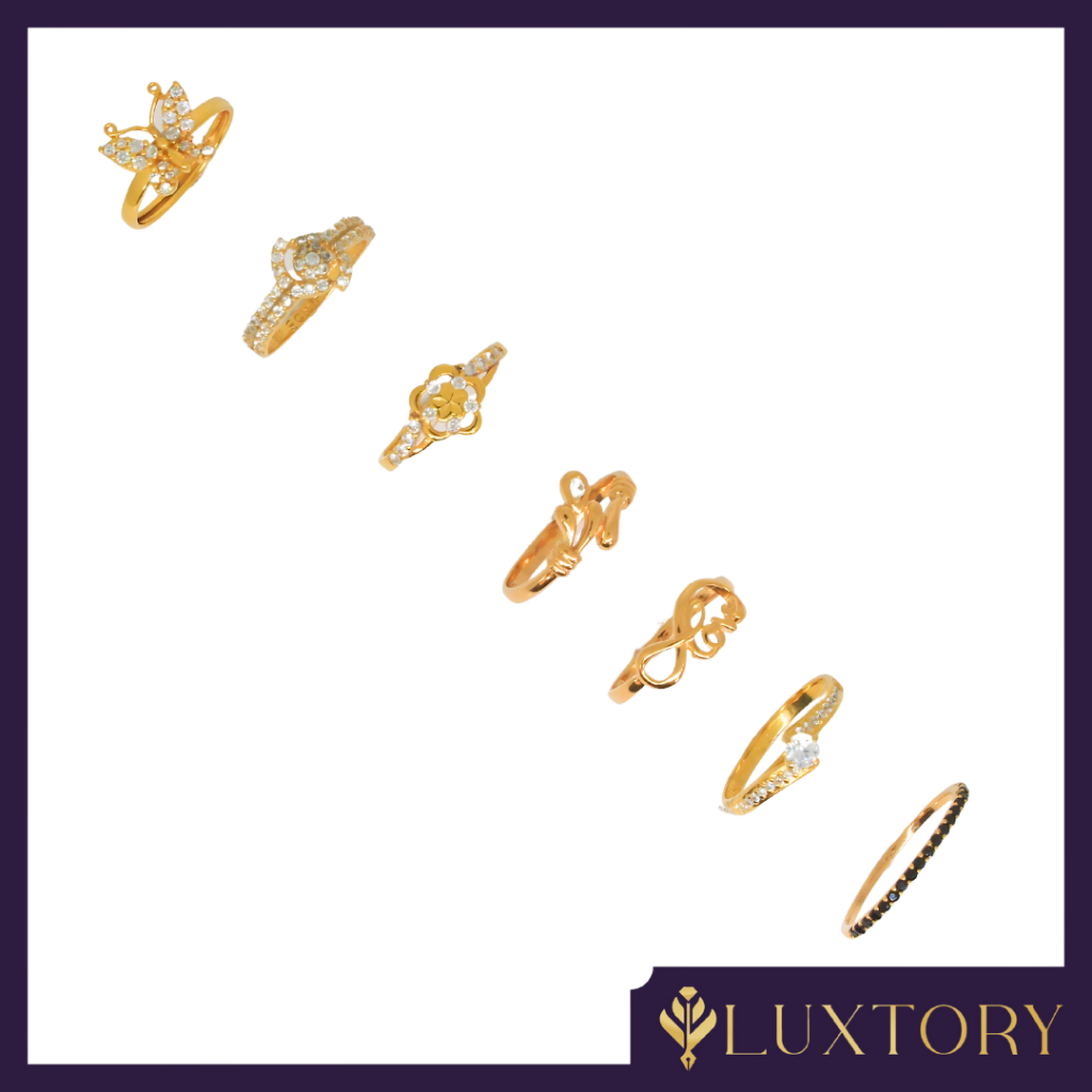 Cincin Emas Model Flower & Mix Model Permata 16K