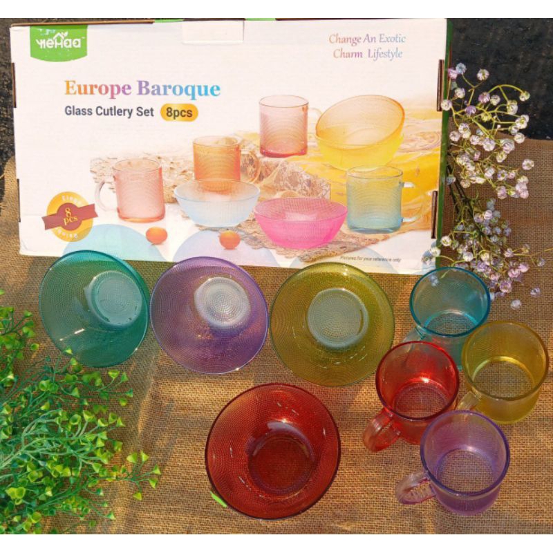 mangkok gelas kaca set 4