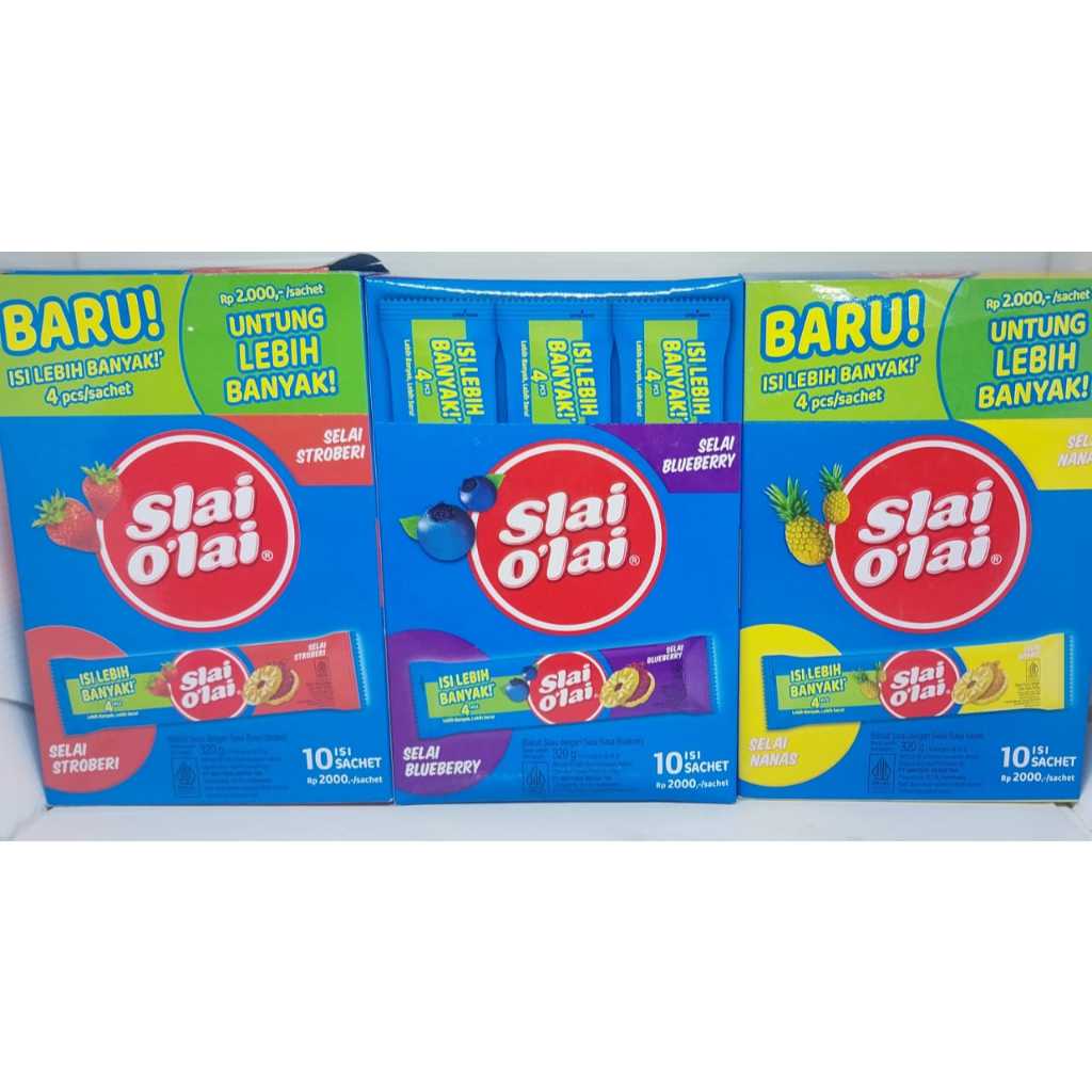 

Slai Olai Biskuit Susu Dengan Selai Kemasan Box Isi 10 Sachet 3 Varian Rasa