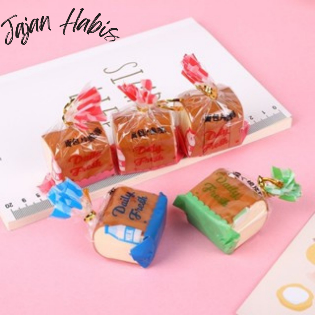 

JABIS Penghapus Pensil Karakter Roti Tawar Isi 4Pcs Eraser Toast Bread Hapusan Sekolah Korean Style Penghapus Pensil Lucu Bentuk Roti Panggang 4 Pcs
