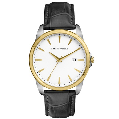 Jam Tangan Pria Tali Kulit Christ Verra CV 12073G-23 SLV