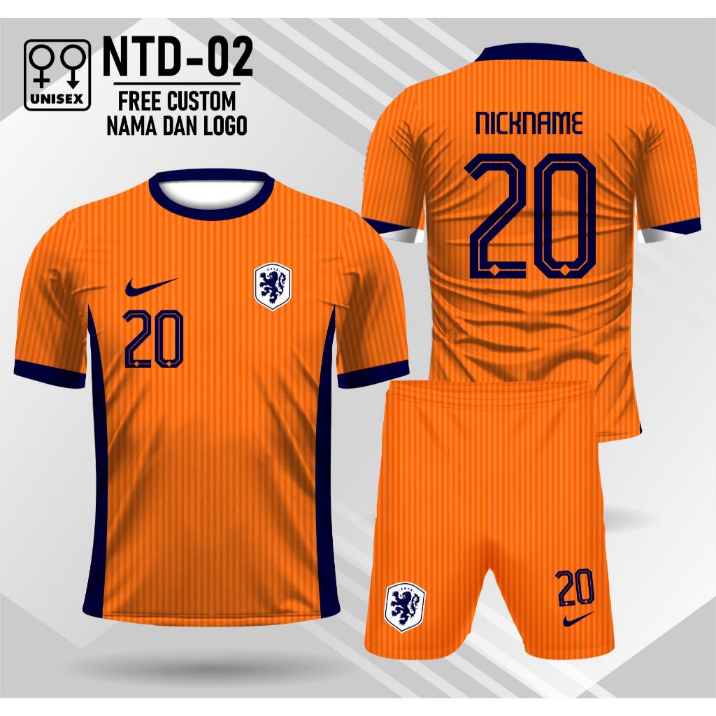 jersey setelan bola timnas belanda away baju olahraga sepakbola timnas belanda free custom nama dan 