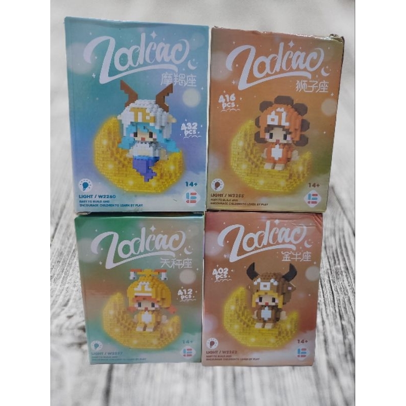 JUPEROS Bricks Zodiac LED Nyala Mainan Balok Lego Zodiak Bricks Medium Kuromi Sanrio Choper One Piec