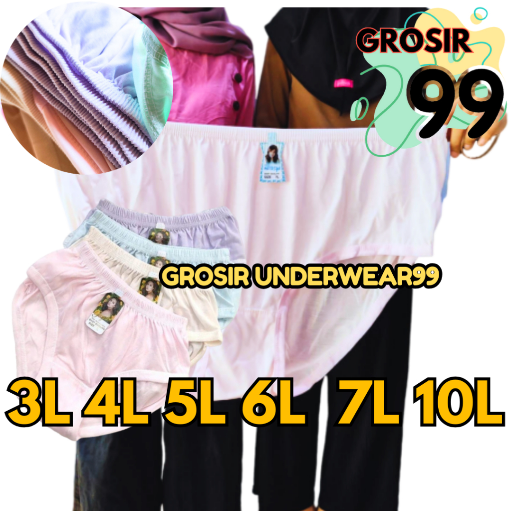 12 PCS SUPER JUMBO Celana Dalam Wanita Jumbo CD Wanita JUMBO CD BUMIL Celana Dalam Wanita Katun Term