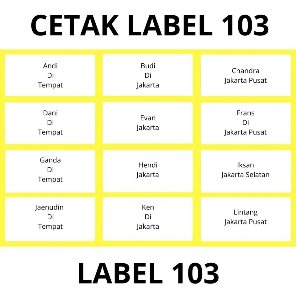 

Cetak Label Nama 103 | Label Sekolah 103 | Proses Cepat Label 103