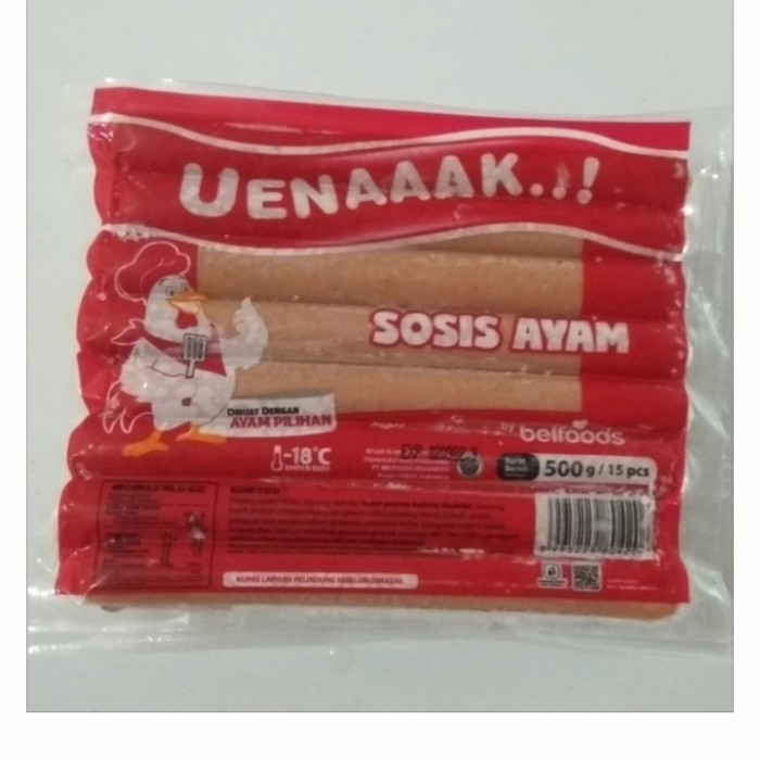 

Sosis Ayam Belfoods Uenaaak 500gr Isi 15