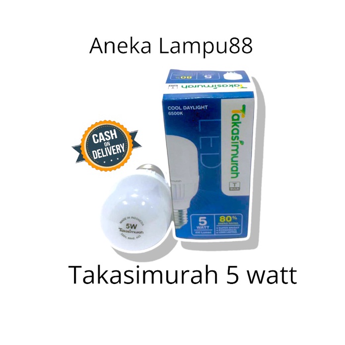 PAKET 1 PCS LAMPU LED 5 WATT PUTIH  BOHLAM LAMPU LED TAKASIMURAH 5WATT  LAMPU LED 5 WATT