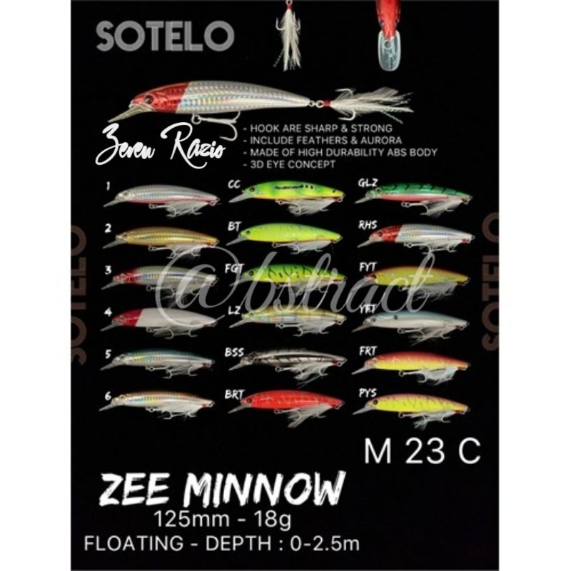 Sotelo Zee Minnow Platinium 12.5cm 18gr & 11cm 14gr Floating