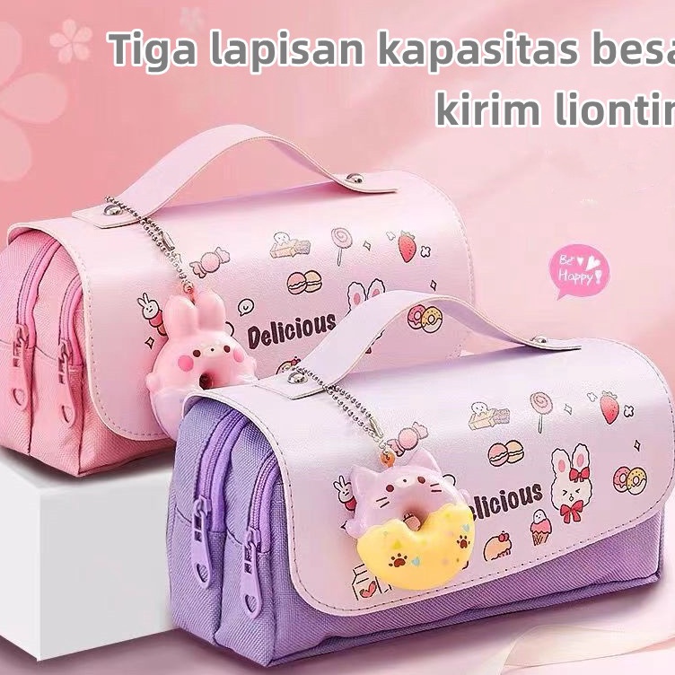 

3D cute pouch 3D Oxford kain kapasitas besar kotak alat tulis siswatas pensil