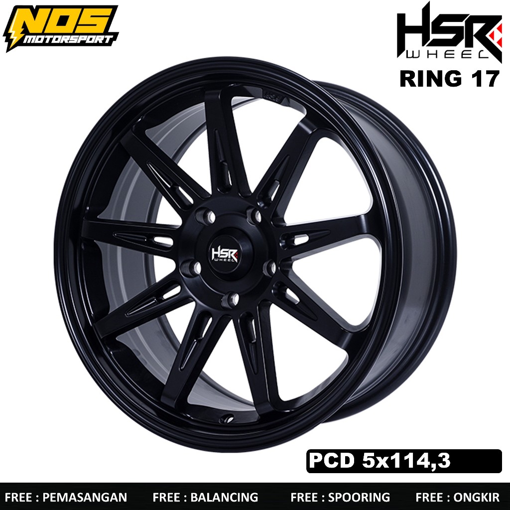 Velg mobil hsr tikala ring 17 pcd 5x114,3 cocok untuk hrv,brv,dll warna hitam