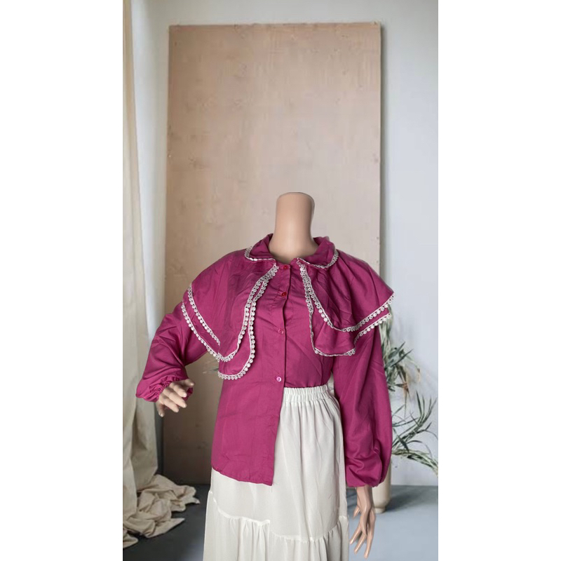 Setelan Atasan+Rok Plisket REAL PICT)