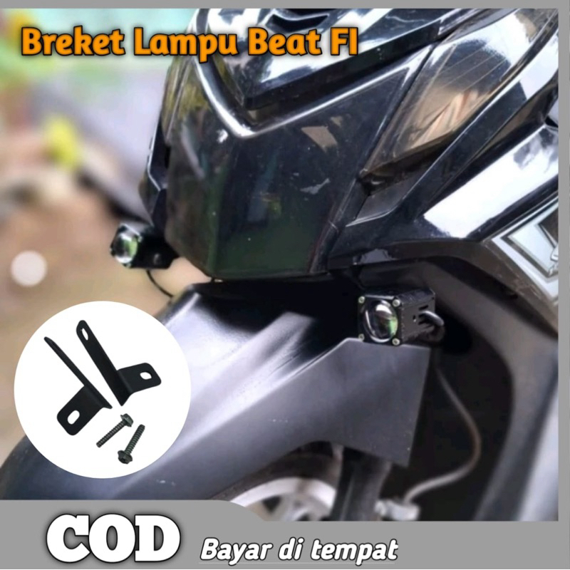 Breket Kolong Lampu Tembak Motor Beat FI | Breket Bracket Dudukan Lampu Tembak Kolong Foglamp Beat F