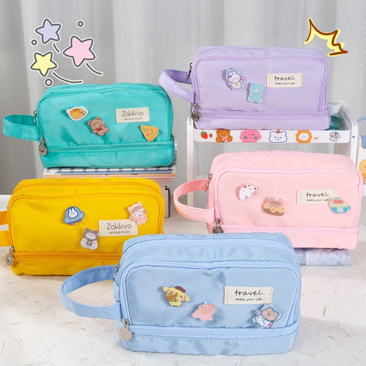 

Best Terlaris Tas Pensil Multifungsi Office Student Stationery Organizer School Supplies Tempat Kosmetik Bag Large Capacity Pencil Bag Penyelenggara Tote Organizer Kantong Pena Siswa Lapisan Ganda