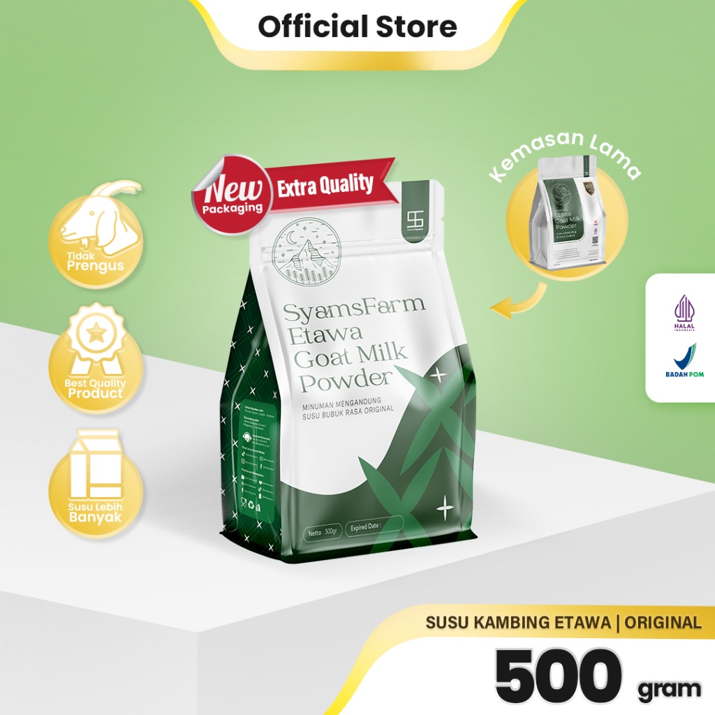 

Terlaris Ternak Syams SyamsFarm Susu Kambing Etawa Bubuk 5 gram 12 Kg Rasa Original Ternak Syams BPOM Halal Premium Platinum Goat Milk Powder Drink Pasteurisasi Cair Natural Sehat Asli Terjamin Berkualitas COD Tunai bayar ditempat SR12 Etawaku Platin