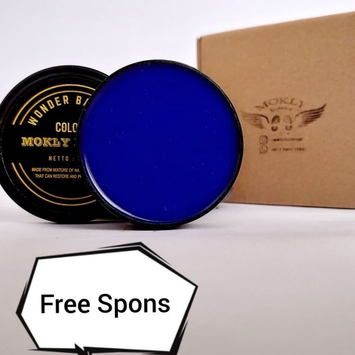 COD wonder balsam semir semir sepatu bio polish leather balm leather care biru navy 5 gram mokly pol