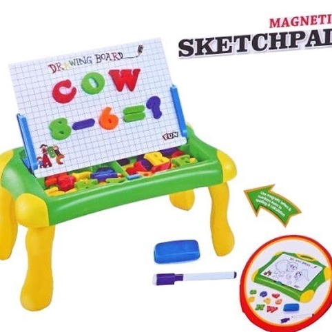 

Mainan Edukasi Magnetic Sketchpad Learning Case Drawing Board 2 in 1 classroom papan tulis magnet huruf SNI