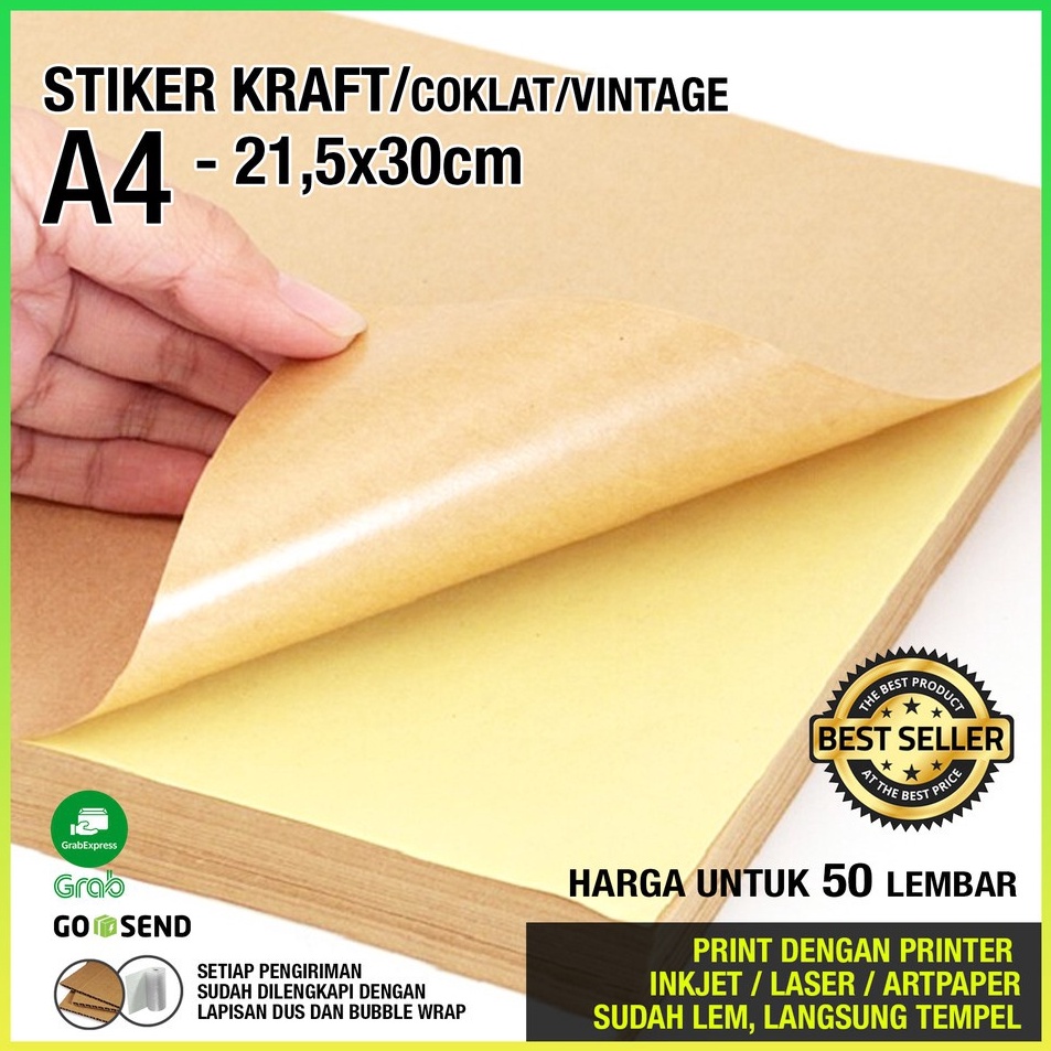 

Sale A4 215x3cm PAKET 5 LEMBAR ISI 5 lbr STIKER STICKER KRAFT COKLAT VINTAGE